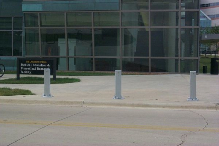 TrafficGuard, Inc Double Post - Fold down bollards University of Iowa, Iowa City, IA